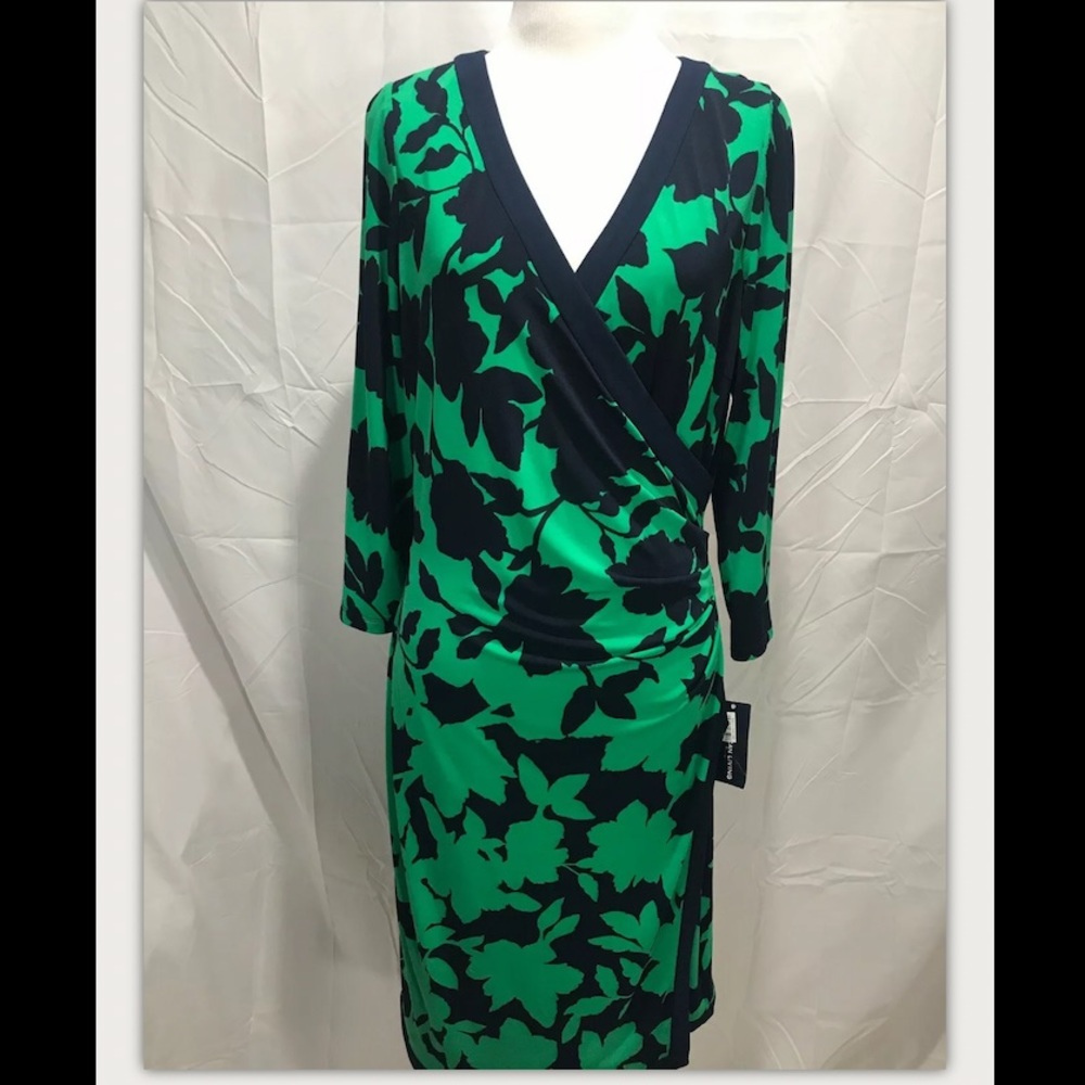 American Living Womens Green Floral Print Dress 10